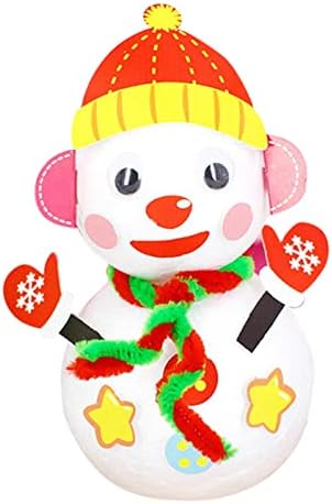 НПКГВИЈА Снежана мечка декорација занаетчиска полистирен занает бела Божиќна пена материјали кукла снежен човек Божиќ Снежен човек Диј Божиќ