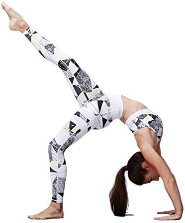 Летај женски шема на јога хеланки со високи половини печатени спортски панталони истегнат фитнес тренингот атлетски панталони