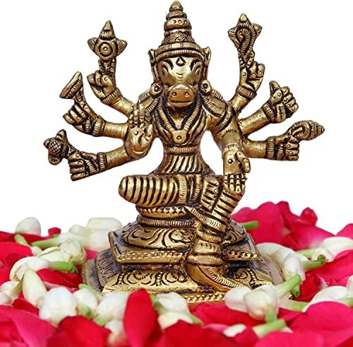 Биштуб месинг Варахи Аман статуа Господ Вишну, Вараха Аватар Господ идоли- 3,5 инчи