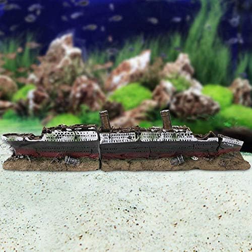 ПССОПП Аквариум брод уништени украси смола титаник изгубен уништен брод брод потонат бродови украси аквариум за спуштање декорација риба