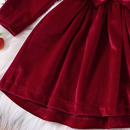 Бебе девојки со кадифена чипка фустан за деца принцеза гроздобер вечерни фустани со рамка за Божиќна забава зимска облека