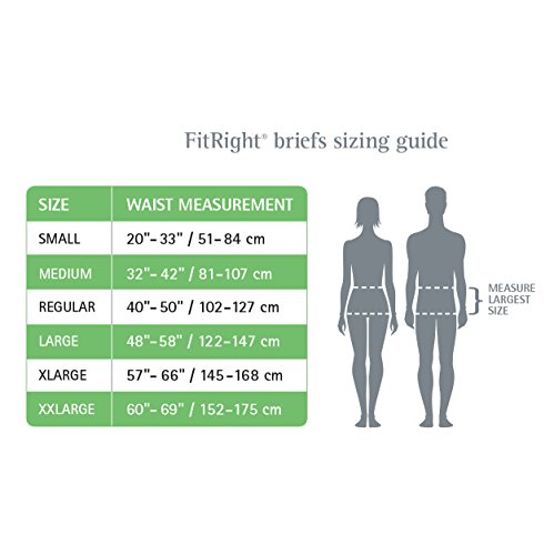 Fitright основни брифи за возрасни со јазичиња, апсорпција на светлина, X-large, 57 -66