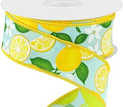 Лимони | Лимон Печатење Жичен Раб Лента | 10 Јарди