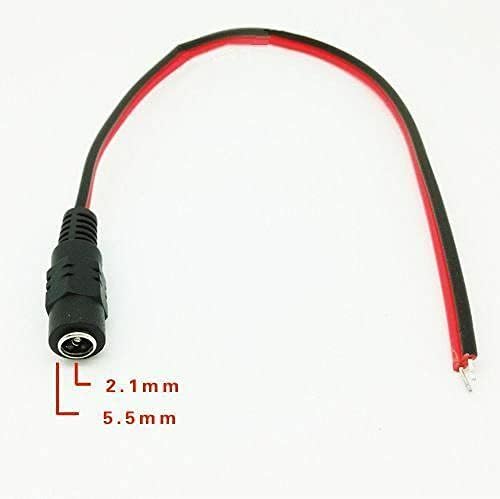10x 5,5 * 2.1mm Femaleенски DC Power Plug Connector CCTV PSU Pigtail Cable Jack 12V