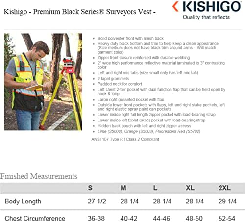 ML KISHIGO S5002-5003 PREMIUM Black Series Series Series Series Vest Vest