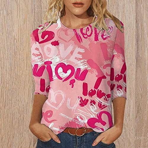 Плус Големина Денот На Вљубените Блузи За Жени Љубов Срце Кошули Трендовски Излегување Облека Жени Одмор Партија Блузи