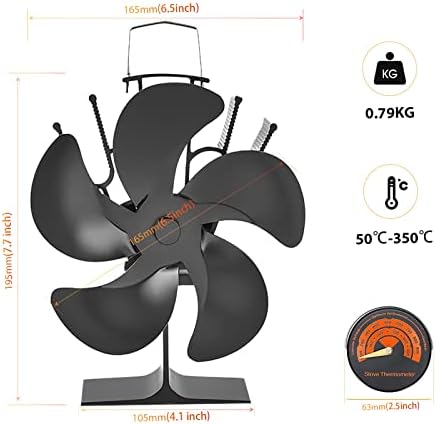Вентилатор за Шпорет на дрва, Вентилатор За Камин Со Вентилатор На Шпорет На Топлина, Термички Вентилатор Еко Вентилатори За Печки На Дрва, Вентилатори