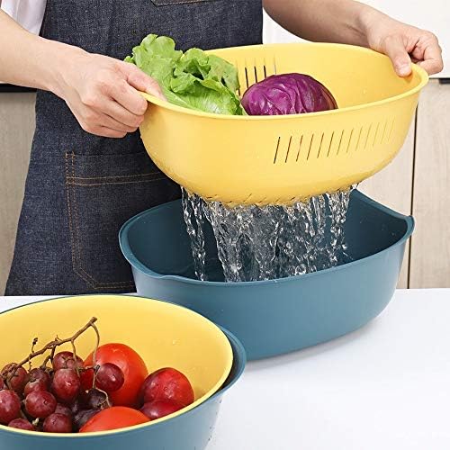 Двослојна корпа за одвод пластична нордиска едноставна корпа за перење корпа за домаќинство корпа за овошје и зеленчук.