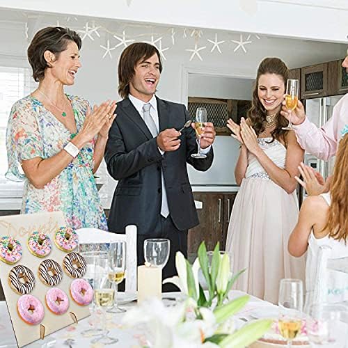 2 пакувања на wallидот на крофни за забава, свадба, настан, бранч и роденденска употреба, декоративни држачи за крофни и џебови, поставување на