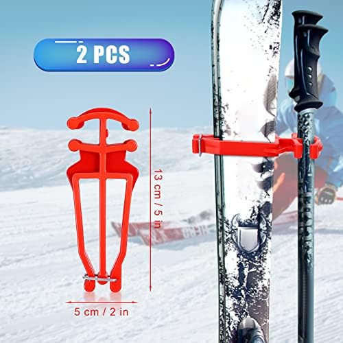 2 парчиња крос -кантри скии и столбови, држач за скијање на крос -кантри Универзална скијачка и пол -носач / носител на скијачки додатоци