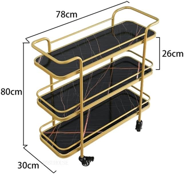 Houkai повеќеслојна кујна количка за складирање количка за складирање решетката за складирање во три нивоа количка дома
