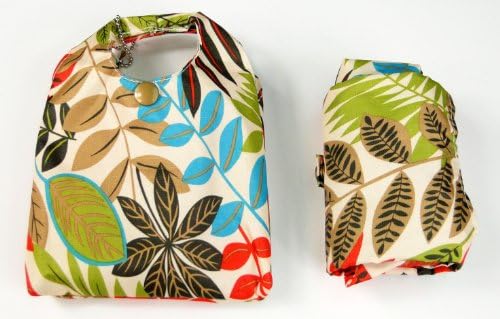 Трендовски цврста торба за торбичка за шопинг - шема на лисја во боја