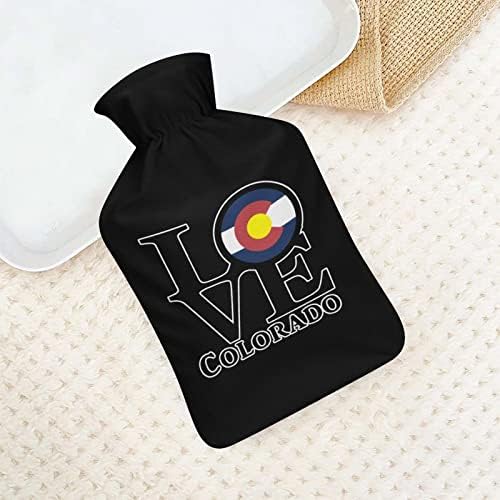 Loveубов торба со топла вода во Колорадо со кратка кадифен обвивка гумена топла вода шишиња преносни рачни потопла 1000 мл