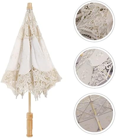 Стобок мини чадор мини чадор гроздобер свадба невестински чадор, бела чипка чадор за занаетчиски чадор за декорација на свадбени забави Фото