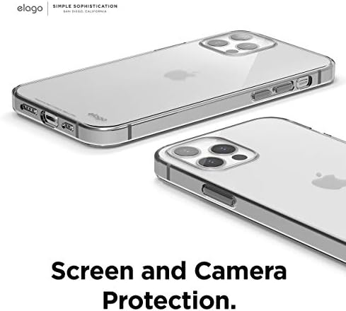 ЕЛАГ јасен случај компатибилен со случајот iPhone 12 и компатибилен со iPhone 12 Pro Case 6.1 инчи, отпорен на шок, отпорен на гребење,