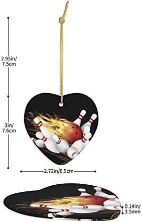 Боречка топка Божиќна керамичка срцева приврзоци, 2022 популарен приврзок за семејни мантили