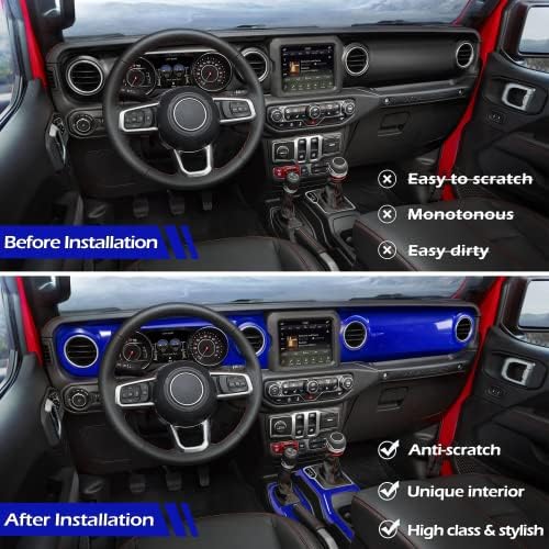 Покрив за конзола Laikou ABS Center Console Cover For for Jeep Wrangler JL JLU 2018-2022 & Gladiator JT Gear Shift Water Cup држач за украсување