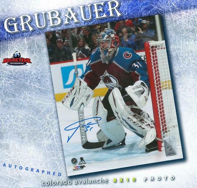 Филип Грубауер Колорадо Лавина потпиша 8х10 Фото - 70288 - Автограмирани фотографии од НХЛ