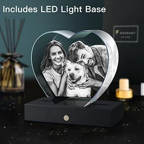 Персонализирана прилагодена 3Д кристална фотографија - уникатен 3Д ласерски врежан подарок за слика за мама татко - Подарок