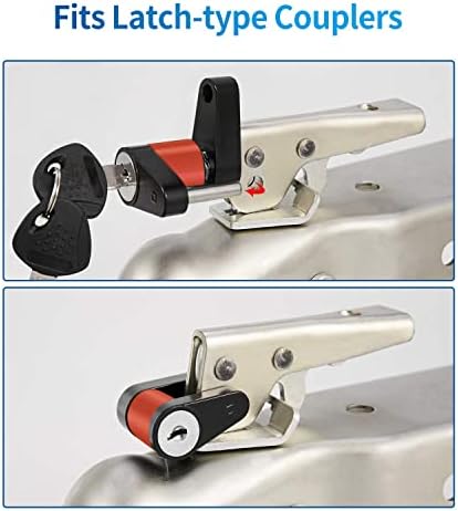 Metoware Keyed Alike Trailer Hitch Locks & Coupler Lock Set, 5/8 DIA 3-1/2 Long Hitch Lock Fits Class III IV приемник, DIA 1/4 Заклучување