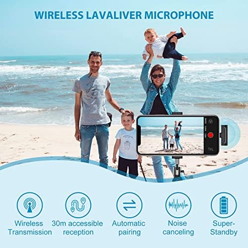 Queeon безжичен USB Lavalier микрофон за iPhone iPad - За снимање и видео на YouTube - Приклучете ги и репродуцирајте микрофони