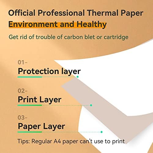 А4 термичка хартија, 210 x 297 mm - 200 листови, компатибилен со перифата A4, Phomemo M08F, HPRT MT810, Munbyn ITP01, Odaro, Jadens и други