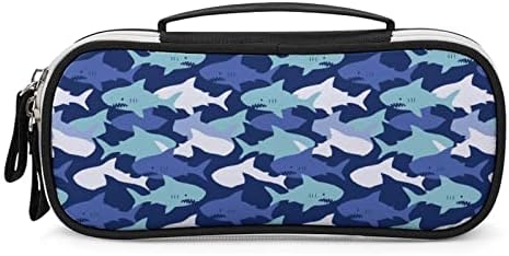 Смешноста на слатки ајкули за камуфлажни моливчиња, симпатична торбичка торбичка за торбички за торбичка за шминка за торбичка