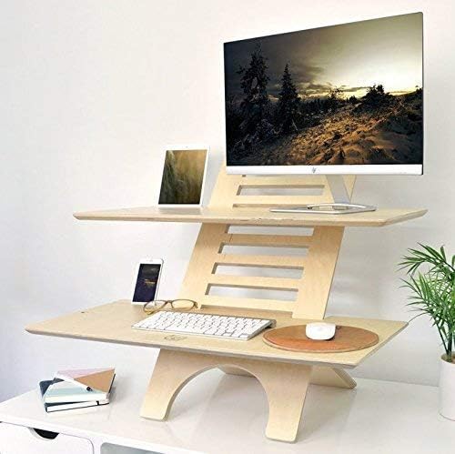 Jumbo Deskstand Standing Desk Height, прилагодлив конвертор на биро за седишта, ергономски мебел