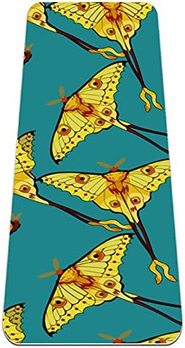 Siebzeh Yellow Free Flying Butterfly Model Blue Premium Doss Yoga Mat Eco Friendly Guess Health & Fitness Nonlip Mat за сите видови на вежбање јога и пилатес