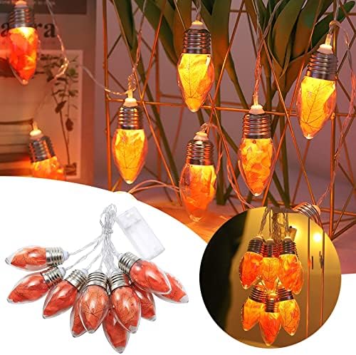 Денот на благодарноста Декоративна лесна жица LED сијалица од лисја на јавор посакувајќи шише елка кутија за батерии Декоративна светлина