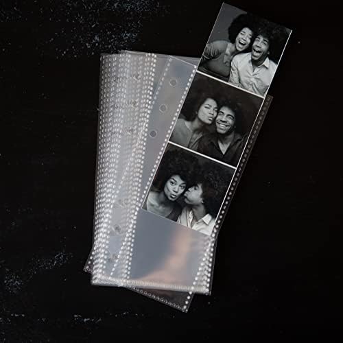Фото штанд Фото албум - 6 прстен сјај за сјајни врзивно средство со 20 2x6 фото ракави - одговара на 80 слајд во ленти со фото -лакови