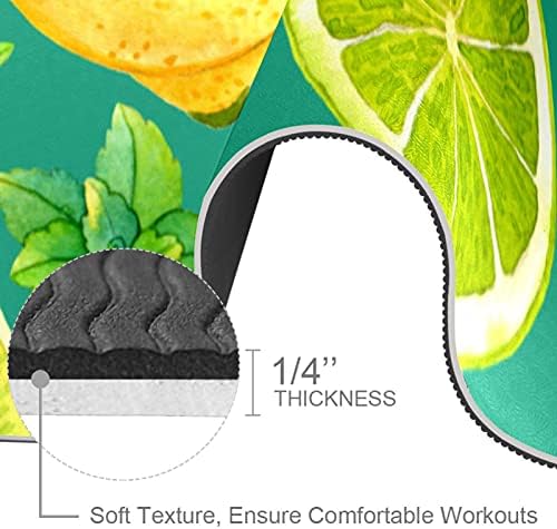 6мм Екстра густа јога мат, летен лимон шема печати еко-пријателски вежби за вежбање душеци пилатес мат
