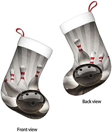 Аугенски Божиќни чорапи за боречка топка ретрос сиво двострано камин што виси чорапи