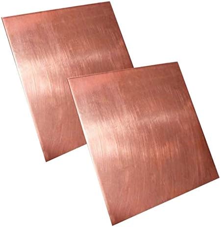 Метална бакарна фолија на Xunkuaenxuan 99,9% Материјал за метална плоча од бакарна плоча 100x150mm-дебелина: 1. 5мм 2 парчиња месинг