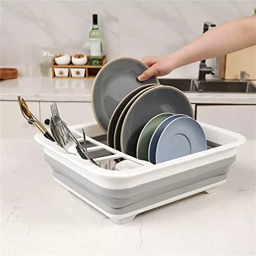 Гулрух сад за садови, преклопна сад за садови кујнски одводнувач алатки садови садови за чување плоча за складирање на плочи,