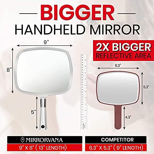 Parrorvana пакет од 5 големи и удобни рачни огледала - купете ефтино на големо за берберница или големо и огледало со голема рака