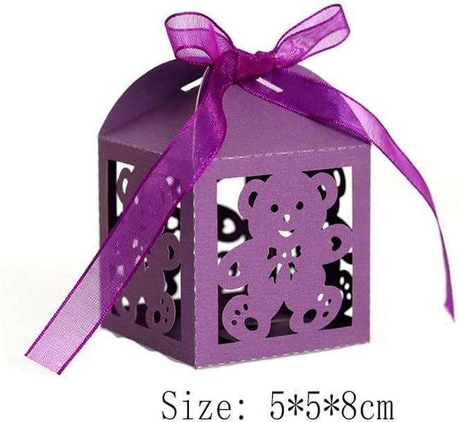 ХАЛУ 50 парчиња Кутии За Бонбони Од Мала Мечка Слатките Ги Фаворизираат Кутиите За Подароци Со Лента За Материјали За Свадбени Забави За Роденден