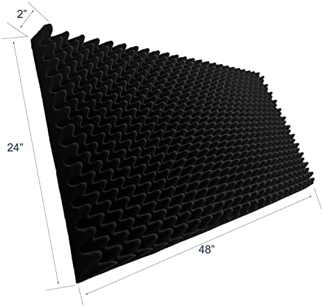8 пакувања Акустични панели за пена Акустика панел црно јајце во форма на гојце во форма на голема големина, апсорбирајќи ја таблата