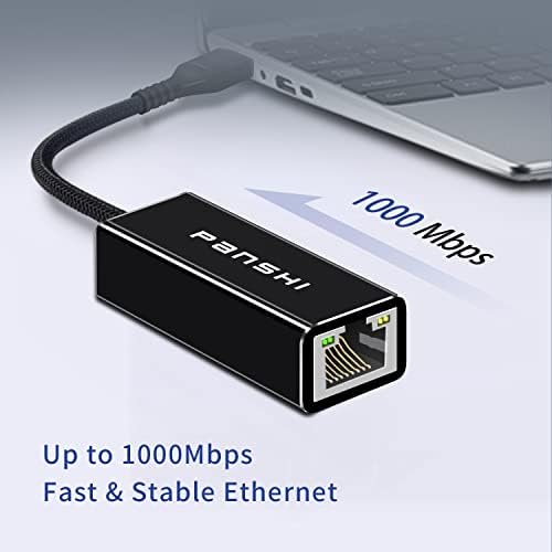 Panshi USB3.0 на адаптерот за Ethernet USB до 10/100/1000 Mbps Gigabit Ethernet адаптер, USB A до RJ45 Wired LAN мрежен адаптер за лаптоп компјутер