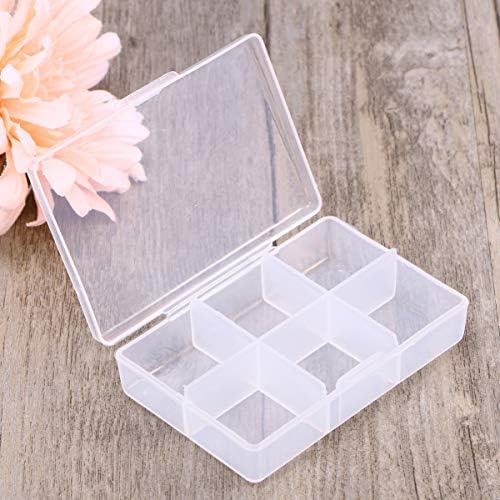 Лековити 10 парчиња 6 мрежни пластични кутии за накит чисти мониста за складирање на накит за складирање со делители за обетки на прстени од