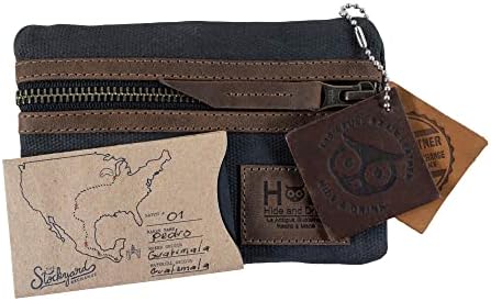 Скриј и пиј, мулти-алатка џебна торбичка рачно изработена од восочно платно и кожа со полно жито