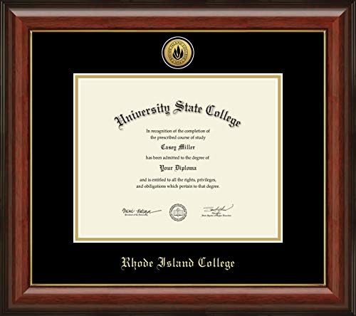 Колеџ Род Ајленд - Официјално лиценциран - Рамка за диплома за злато медалјон - Големина на документ 10 x 8