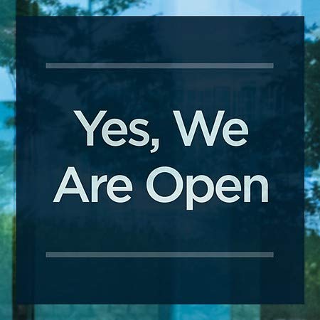 CGSignLab | Да, Ние Сме Отворени - Основни Морнарица Прозорец Прицврстување | 16 x16