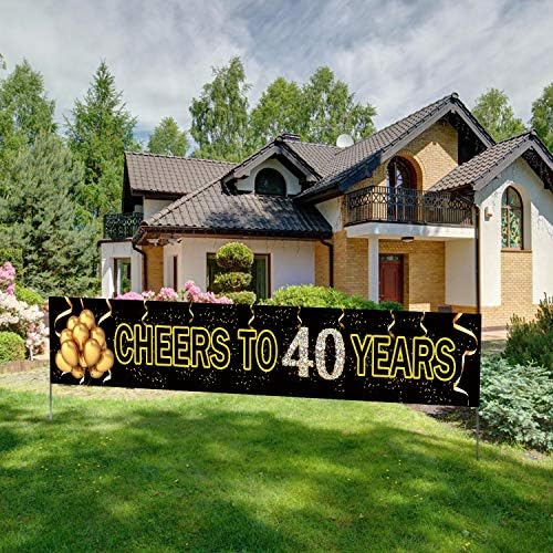 Голем Поздрав до 40 Години Банер, Црно Злато 40 Годишнината Партија Знак, 40-Ти Среќен Роденден Банер