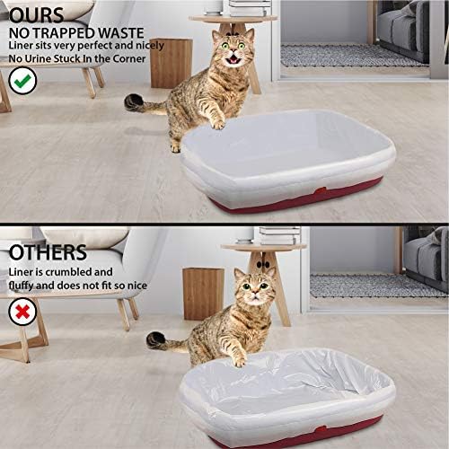 Алфапет Екстра Големи Облоги За Кутии за Отпадоци за мачки-6 Кутии - Тешка Пластика Со Дебелина од 2 мил, Паметна Облога За Врвки За Лесно