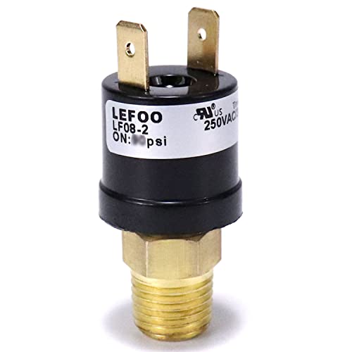 Прекинувач за притисок на воздухот Lefoo LF08 15-35psi прекинувач за притисок 7/16UNF-20 Воздушен компресор Прекинувач на притисок на