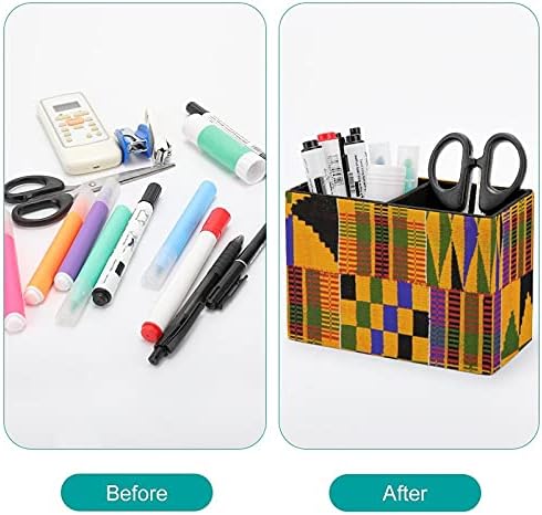Африканска Кенте крпа етничка уметност шема печатена десктоп кутија за складирање на молив за контрола на кутија за контрола на кутија