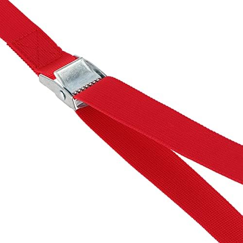 Seunmuk 16 пакет 6,5 'x 1 ленти за лабање, црвена вратоврска за заклучување на лентата за заклучување на лентата за камиони за обезбедување