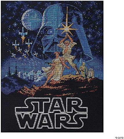 Димензии Војна на Starвездите се броеше комплет за вкрстено бод - 11 x 14 | Повеќебојни | Лука и принцезата Леја | Пакет од 1