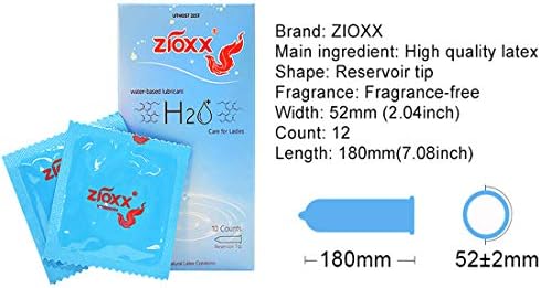 Zioxx вода базирана на Lube H2O кожа до кондоми на кожата